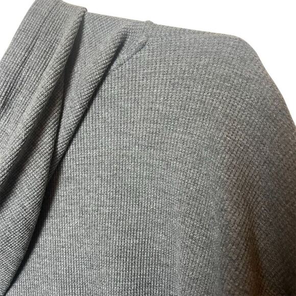 Eileen Fisher Women's Gray Ribbed Pullover Hoodie M Casual Fall - Picture 4 of 6